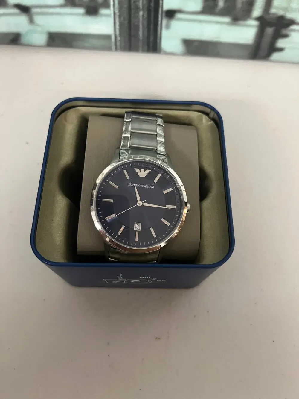 Emporio Armani AR2477 Two-Tone Men’s Watch 43mm Navy Dial